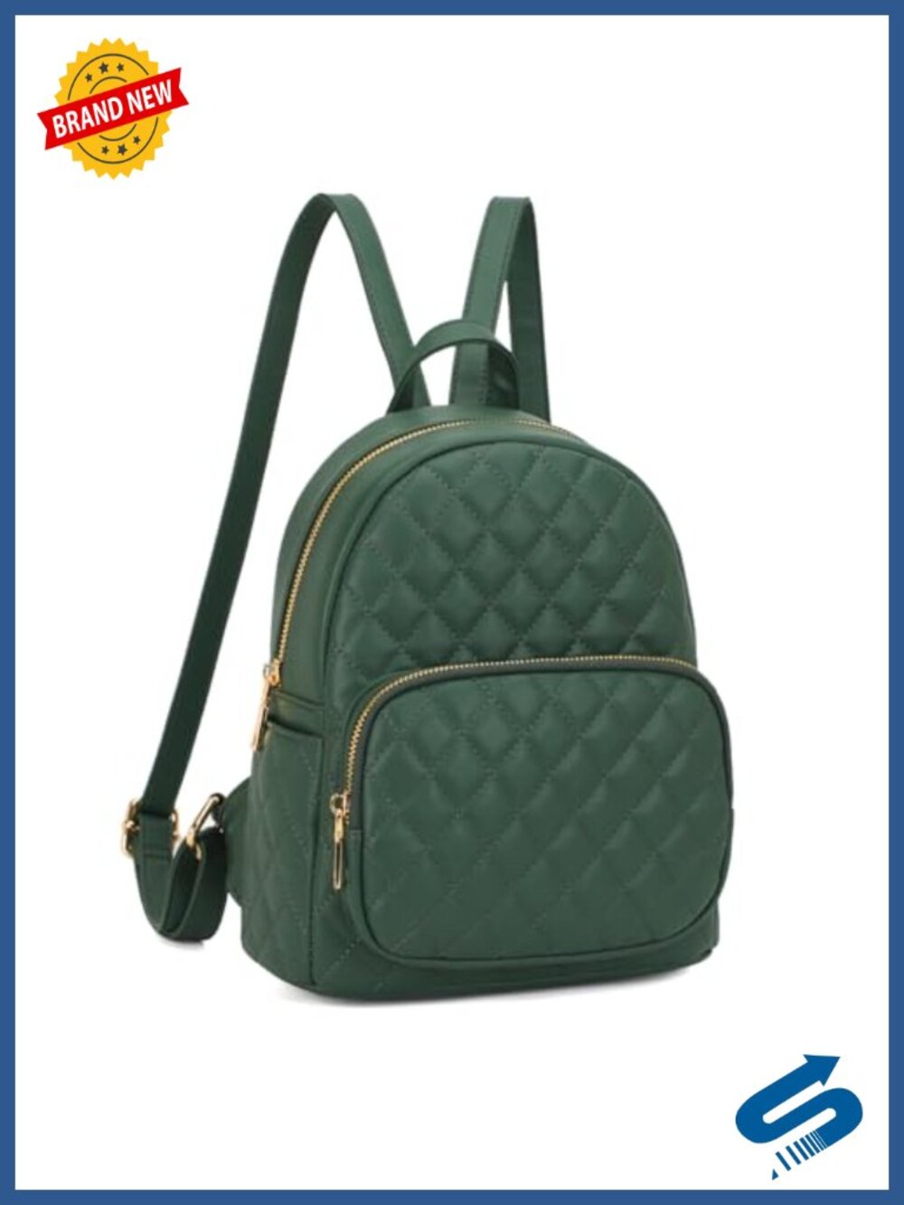 Quilted PU Leather Backpack Women Small Casual Daypack Purse